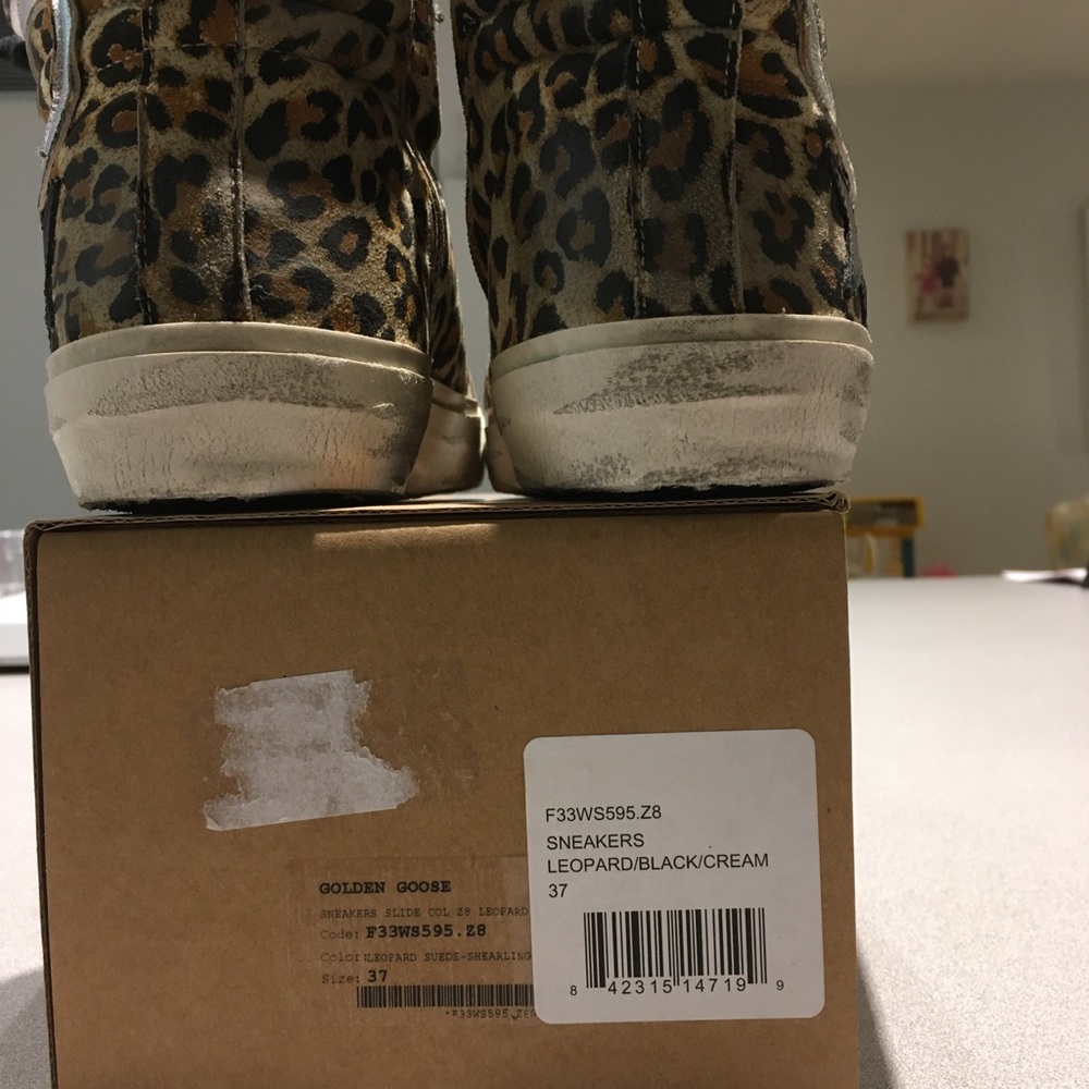 Golden Goose Slide Sneakers Leopard Sherpa 37 NIB - Picture 3 of 8